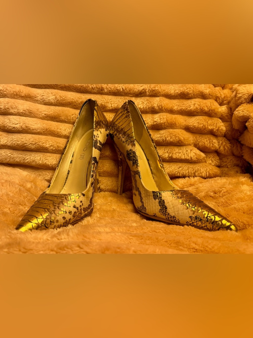 🔥 Aldo Genuine Leather Snakeskin Heels – Size EU 41 (US 10) Pointed Toe Stiletto